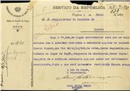 Ofício dirigido ao Administrador do Concelho de Sintra, proveniente do Comandante da Secção de Deposito de Praças da Sede, Coronel Abel Sotto Mayor, solicitando o envio da caderneta militar do soldado Inácio <span class="hilite">Miguel</span>, morador em Fação.