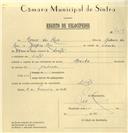 Registo de velocípede de marca Berto, com o nº 7619, em nome de Manuel dos Reis, morador em Linhó.