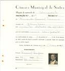 Registo de matricula de velocipedista em nome de Armando Manuel Francisco, morador na Abrunheira, com o nº de inscrição 6485.