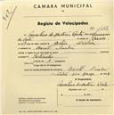 Registo de velocípede com o nº 1442, em nome de Ancelino dos Martires Costa, morador em Baratã.