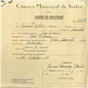 Registo de velocípede de marca Vilar com motor Cuciolo, com o nº 6058, em nome de Francisco Estêvão Simões, morador em Pero Pinheiro.