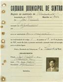 Registo de matricula de velocipedista em nome de José Vicente, morador em Alpolentim, com o nº de inscrição 1030.