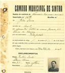 Registo de matricula de carroceiro 2 ou mais animais em nome de Júlia Laura, moradora em Aruil, com o nº de inscrição 1687.