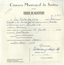 Registo de velocípede de marca La Guide, com o nº 5729, em nome de José Vieira da Silva, morador em Cacém.