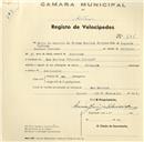 Registo de velocípede de marca Champion, com o nº 746, em nome de Maria do Rosário de Fátima Martins Barbosa, morador em Mem Martins.
