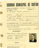 Registo de matricula de cocheiro profissional em nome de Armando Manuel Gonçalves, morador em Algueirão, com o nº de inscrição 889.