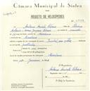 Registo de velocípede de marca Pombal com motor, com o nº 5538, em nome de António Aniceto Silvério, morador em Morelena.