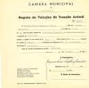 Registo de um veiculo de duas rodas tirado por um animal de espécie cavalar destinado a transporte de mercadorias em nome de Joaquim Caroço Simplicio Júnior, morador em Cabecinha.