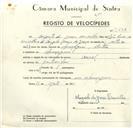 Registo de velocípede de marca Augusto da Graça Carvalho com o nº 9236, em nome de , morador em Almoçageme.