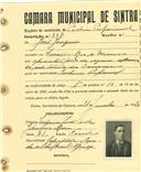 Registo de matricula de cocheiro profissional em nome de José Joaquim, morador em Rio de Mouro, com o nº de inscrição 887.