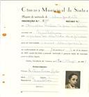 Registo de matricula de velocipedista em nome de Arnaldo Mateus Capucho Simões, morador em Montelavar, com o nº de inscrição 6466.