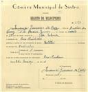 Registo de velocípede de marca Saltley, com o nº 6973, em nome de Inocêncio Guerreiro da Cruz, morador em Pero Pinheiro.