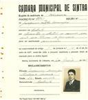 Registo de matricula de carroceiro em nome de Joaquim Filipe Domingos, morador em Cabrela, com o nº de inscrição 2345.