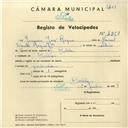 Registo de velocípede com o nº 4251, em nome de Joaquim José Roque, morador em Bolelas.