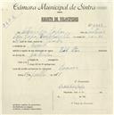 Registo de velocípede de marca Star, com o nº 5313, em nome de António Lopes Gaspar, morador em Cacém.