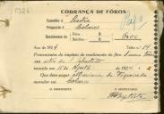 Pagamento do imposto de rendimento de foros de pomares, terras e vinhas referente ao ano de 1924.
