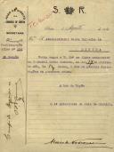 Ofício do 1º substituto do Juiz de Direito da Comarca de Sintra, Álvaro de Vasconcelos, ao Administrador do Concelho de Sintra, pedindo para comparecer no tribunal da comarca, a fim de prestar declarações.