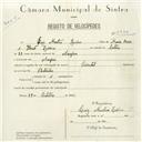 Registo de velocípede de marca Oriental, com o nº 5468, em nome de Luís Martins Isidoro, morador em Assafora.