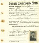 Registo de matricula de cocheiro profissional em nome de João Vítor Ferreira de Carvalho, morador em São Pedro de Sintra, com o nº de inscrição 1048.