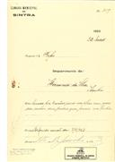 Ampliação de um prédio em Idanha em nome de Hermínia da Silva, com o Processo OB nº 259/1923, com a licença de construção nº 226 de 19/06/1923.
