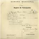 Registo de velocípede de marca Eles, com o nº 90, em nome de Domingos Querino Felipe, morador em Sabugo.