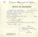 Registo de velocípede com o nº 9230, em nome de Carlos Henrique Severino Garcia, morador em Galamares.