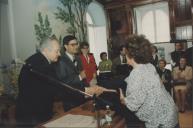 Comemoração do 10 de junho com a presença de Mário Soares, presidente da Republica Portuguesa, e Rui Silva, presidente da Câmara Municipal de Sintra, no palácio Valenças.