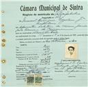 Registo de matricula de velocipedista em nome de Manuel Rodrigues [Casaleno] Júnior, morador em Pero Pinheiro, com o nº de inscrição 428.