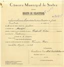 Registo de velocípede com o nº 7275, em nome de Lúcio Licínio Perestrelo Rosendo, morador em Mucifal.