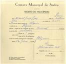 Registo de velocípede de marca Nacional, com o nº 9622, em nome de Manuel Jorge Luís, morador em Ulgueira.