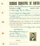Registo de matricula de carroceiro de 2 ou mais animais em nome de Domingos Vicente Roque, morador em Arneiro do Arreganha, com o nº de inscrição 1896.