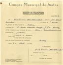 Registo de velocípede de marca Vilar com motor Cuciolo, com o nº 6367, em nome de Raul Moreira Stuart Carvalhais, morador em Rua Conde Almeida Araújo, Queluz.