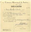 Registo de velocípede com o nº 6708, em nome da Firma Canelas & Canelas, com sede na Rua Falcão Rodrigues nº 28, Belas.