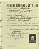 Registo de matricula de velocipedista em nome de Bento Domingos Rainha, morador no Algueirão, com o nº de inscrição 1620.