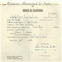 Registo de velocípede de marca Cycles Raio, com o nº 4861, em nome de Carlos Gabriel Soares dos Santos, morador em S. Pedro de Sintra.