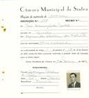 Registo de matricula de carroceiro em nome de José Assunção de Castro, morador no Penedo, com o nº de inscrição 1718.
