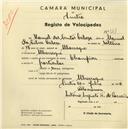 Registo de velocípede de marca Champion, com o nº 2611, em nome de Manuel dos Santos Cabeça, morador em Albarraque.