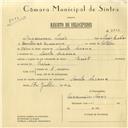 Registo de velocípede com o nº 5866, em nome de Maximino Luís, morador em Santa Susana.