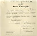 Registo de velocípede de marca Cron Leed Star, com o nº 490, em nome de Norberto da Silva Rodrigues, morador em Mucifal.