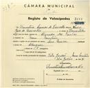 Registo de velocípede com o nº 3118, em nome de Demetria Lemos de Carvalho, moradora em Mem Martins.