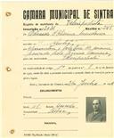 Registo de matricula de velocipedista em nome de Eduardo de Oliveira Mendonça, morador em Sintra, com o nº de inscrição 2031.