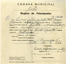 Registo de velocípede de marca Cycles Pombal, com o nº 3614, em nome de Eurico Alfredo José Martins Gouveia, morador em Mucifal.