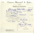 Registo de velocípede de marca Nacional, com o nº 8856, em nome de António Cândido Monteiro Botelho, morador em Pero Pinheiro.