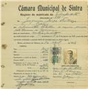 Registo de matricula de velocipedista em nome de Joaquim Jorge Frutuoso, morador em Cabriz, com o nº de inscrição 575.