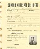 Registo de matricula de velocipedista em nome de Edmundo Melo Cruzeiro, morador em Sintra, com o nº de inscrição 2799.