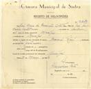 Registo de velocípede de marca Nacional-Raio, com o nº 9849, em nome de José Maria da Conceição Caetano, morador em Mucifal.