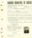 Registo de matricula de carroceiro de 2 ou mais animais em nome de José António de Oliveira, morador no Cacém, com o nº de inscrição 1961.