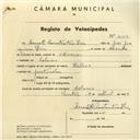 Registo de velocípede de marca Helios, com o nº 4162, em nome de Ernesto Constantino Dias, morador em Colares.