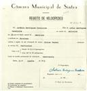 Registo de velocípede de marca Cicles Pombal, com o nº 8252, em nome de António Rodrigues Cavaleiro, morador em Morelena.