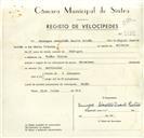 Registo de velocípede de marca Reinaldes, com o nº 9139, em nome de Domingos Sebastião Duarte Patrão, morador em Faião.